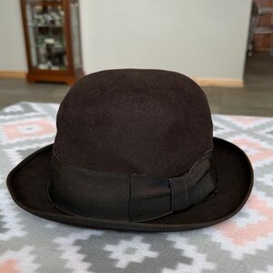 Vintage CHAMP Classic Brown Felt Bowler Hat